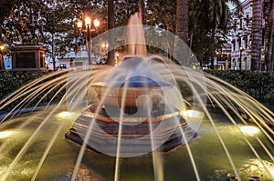 Historical Fountain in the park Cartagena de Indias, Colombia. S