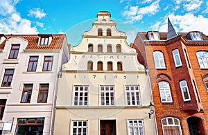 Historical gabled house from 1703 in the old town of Wismar