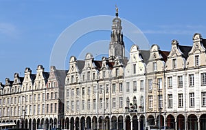 Historical gables on Grand Place in Arras, France photo