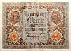 Historical german banknote from 1920