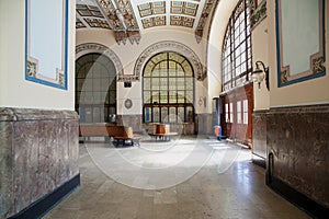 historical Haydarpasha station passenger waiting halls in Istanbul, interior design