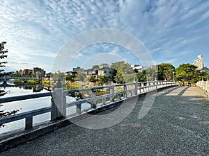 Historical Heritage: Higashi Chaya\'s Authentic Charm and bridge, Kanazawa, Ishikawa, Japan