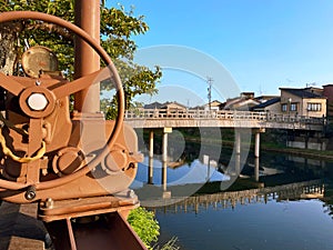 Historical Heritage: Higashi Chaya\'s Authentic Charm and River, Kanazawa, Ishikawa, Japan