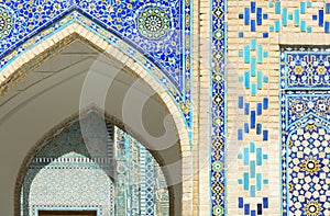 Historical holy cemetery of Shahi Zinda in Samarkand, Uzbekistan photo