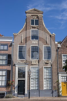 Historical house at a canal in the center of Zwolle
