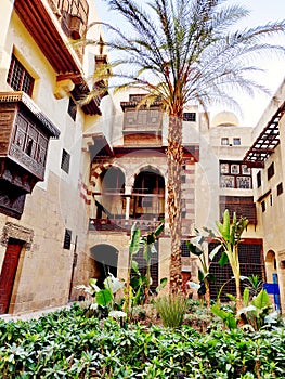 Historical Egyptian house garden in Al-Moez photo