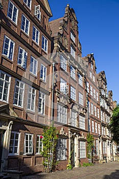 Historical houses in the Composers Quarter in Hamburg