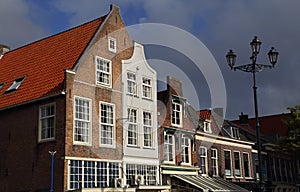 Historical houses in Delft, Holland