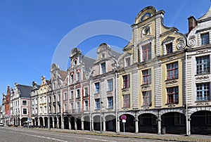 Historical houses on Grand Place in Arras, France