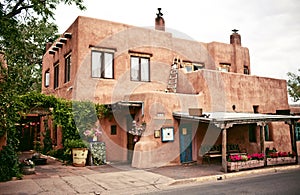 Historical houses of Santa Fe, New Mexico photo