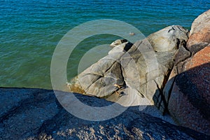 The historical huge rock/stone of faith on the edge of a cliff - Wat Khao Kaw Saen, Songkhla