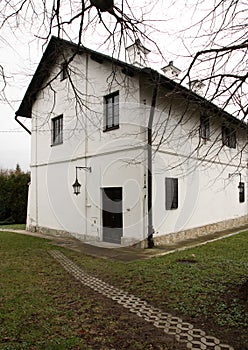 Historical hunting lodge near Krasiczyn castle. Subcarpathian voivodeship. Poland