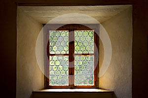 Historical leaded or stained glass window
