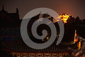 Historical Lijiang Dayan old town at night.