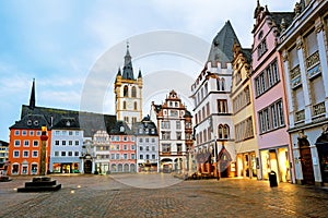 Historical Main Market square in the Old Town of Trier, Germany