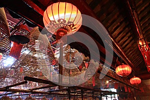 Historical Man Mo Temple in Mid-Levels, Hong Kong