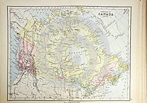 Historical map of Canada photo