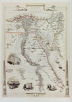 Historical map of Egypt and Arabia