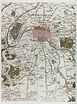 Historical map of Paris