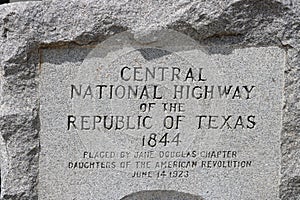 Historical Marker and water fountain at White Rock Lake, Dallas