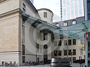 Historical and Modern Buildings in Downtown Frankfurt at the River Main, Hessen