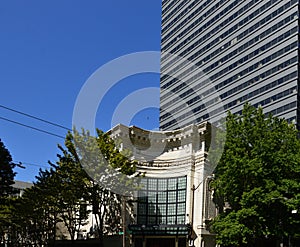 Historical and Modern Buildings in Dowtown Seattle at the Puget Sound, Washington