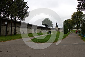 Historical monument. Ancient fortress Pskov Krom. Pskov region, Russia.