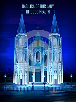 Historical monument Basilica of Our Lady of Good Health Church in Velankanni, Tamil Nadu, India