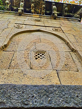 Historical monument Gol Gumbaz walI window architecture in Maharashtra