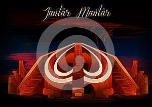 Historical monument Jantar Mantar in Delhi, India