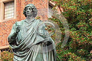 Historic monument of Nicolaus Copernicus in Torun in Poland