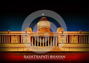 Historical monument Rashtrapati Bhavan in New Delhi, India