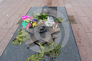 Historical monument for soviet union soldiers whom died during second world war