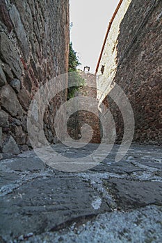 Historical monuments street buildings,Tuscany, Marina di Grosseto, Castiglione Della Pescaia, Italy