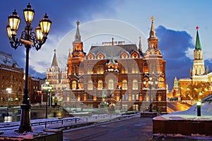 Historical Museum at Night Moscow Russia