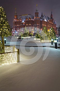 The Historical Museum on Red Squre in winter evening