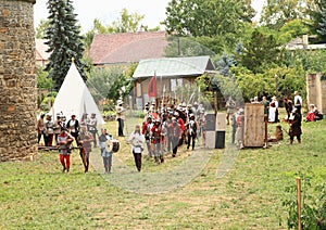 Musicians and medieval soldiers on The Battle of Budyne