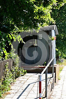 Historical Narrow Gauge Rail Way in Spring in the Village Altenboitzen, Lower Saxony