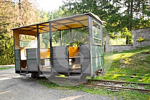 Historical narrow gauge railway passanger car