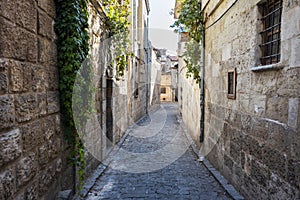 Historical narrow streets of Gaziantep.