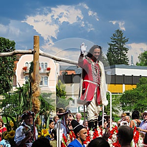 Historic nobleman portrayed at pageant in German spa town Bad Kissingen