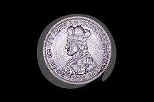 Historical numismatics coin 10 Litai with Vytautas the Great
