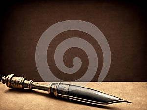 Historical Old Quill - Brown Background