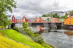 View of the Old Town Bridge in Trondheim, Norway. photo