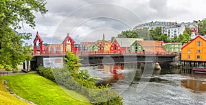 View of the Old Town Bridge in Trondheim, Norway. photo