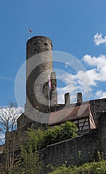 The historical old town of Eppstein Hesse with castle ruins