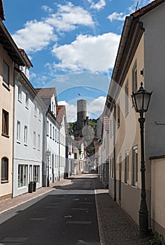 The historical old town of Eppstein Hesse with castle ruins