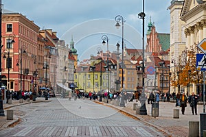 historical part of the city old streets of Warsaw Poland