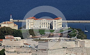 Historical pharo building in Marseille, France