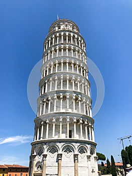 Historical Pisa tower at Piazza del Duomo, 56126 Pisa PI, Italy.